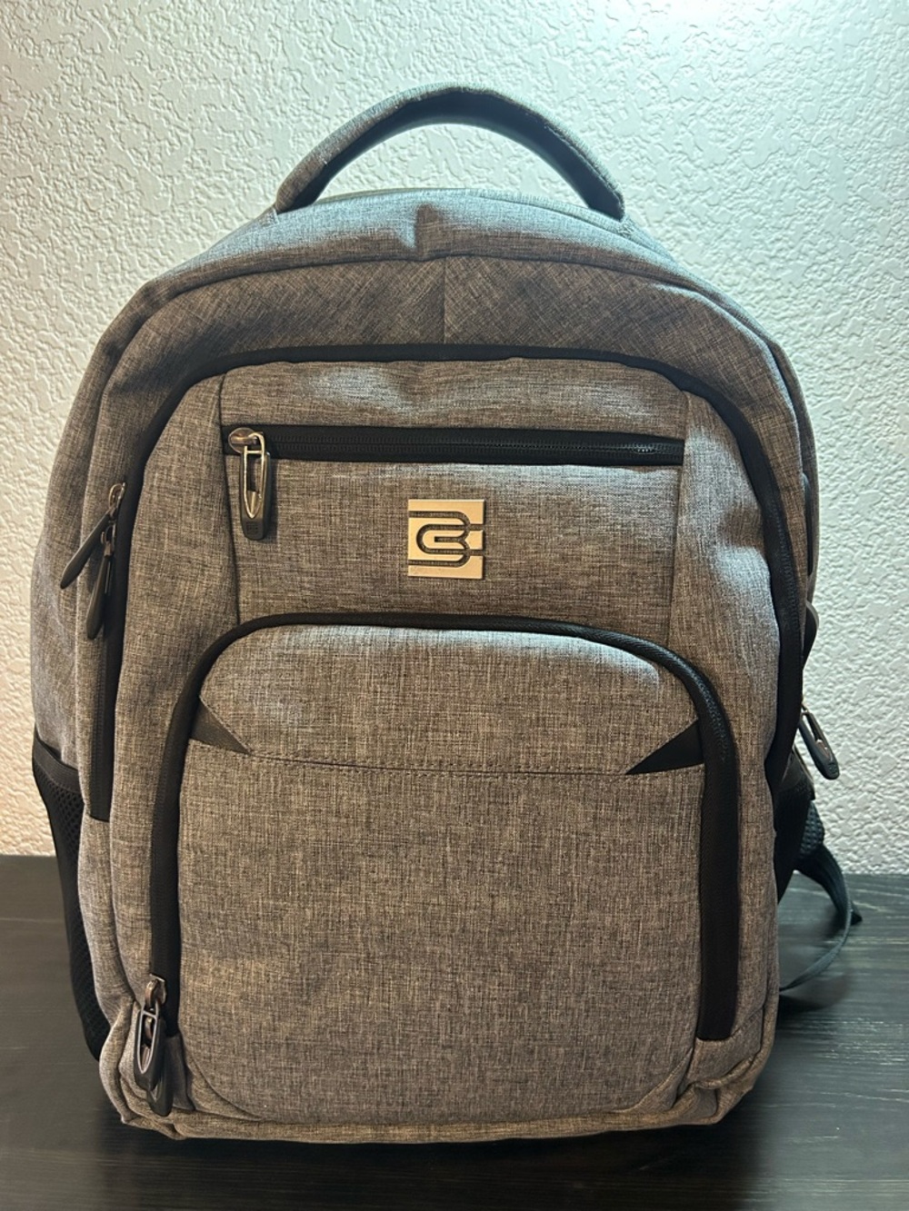 Bruno Cavalli Backpack Gray Travel Laptop USB Charging Port Business Bag Slim